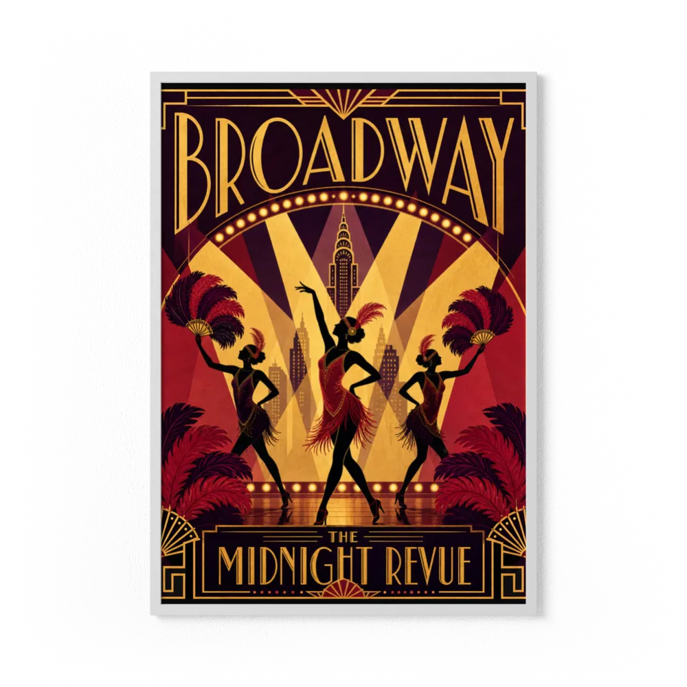 Broadway: The Midnight Revue – Vintage 1920s Art Deco Cabaret Poster Print