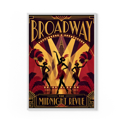 Broadway: The Midnight Revue – Vintage 1920s Art Deco Cabaret Poster Print