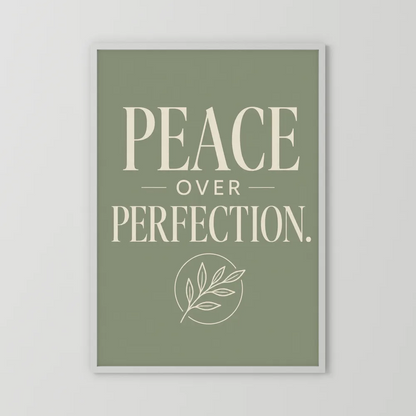 "Peace Over Perfection" Retro Botanical Art Print