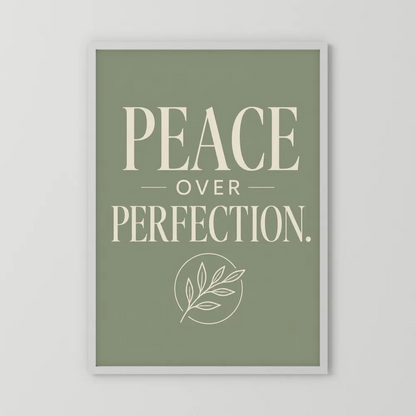 "Peace Over Perfection" Retro Botanical Art Print