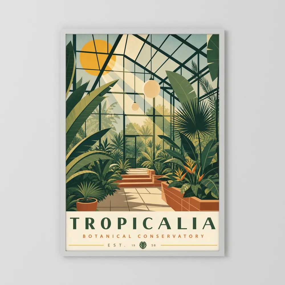 Tropicalia Botanical Conservatory 1958 Art Print