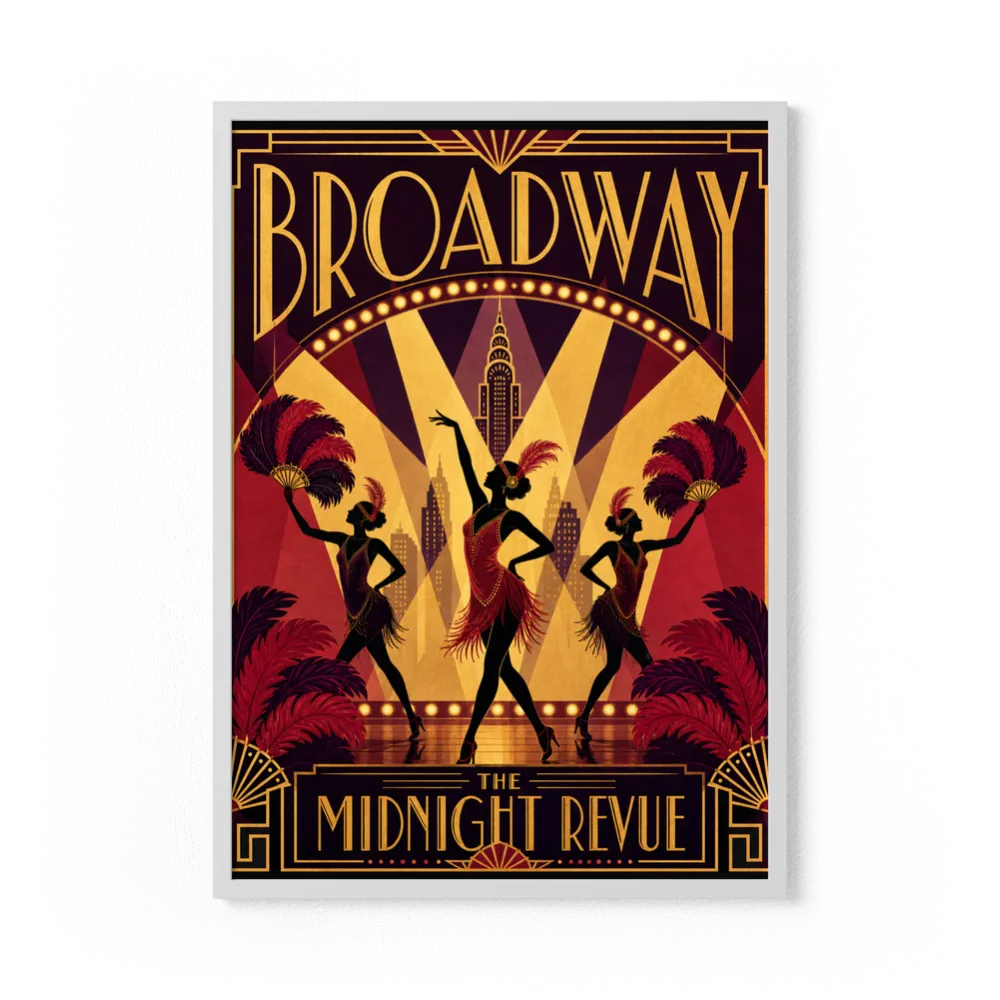 Broadway: The Midnight Revue – Vintage 1920s Art Deco Cabaret Poster Print