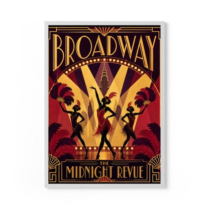 Broadway: The Midnight Revue – Vintage 1920s Art Deco Cabaret Poster Print