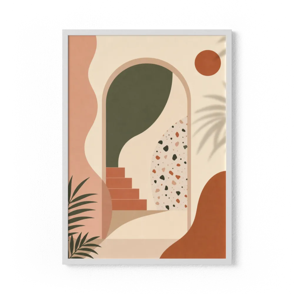 Geometric Archway & Terrazzo Art Print