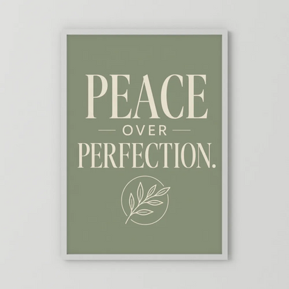 "Peace Over Perfection" Retro Botanical Art Print