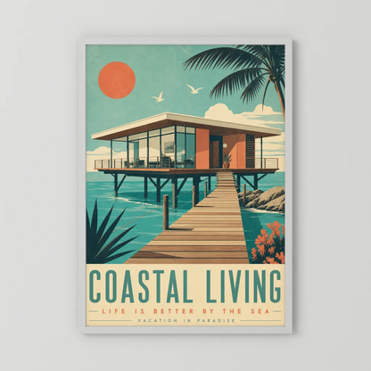 Coastal Living Mid-Century Beach House Art Print