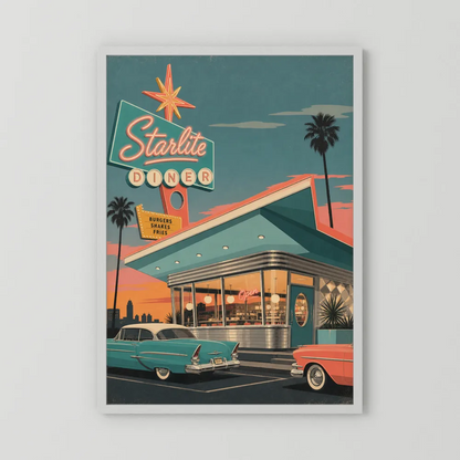 Starlite Diner Retro Americana Art Print