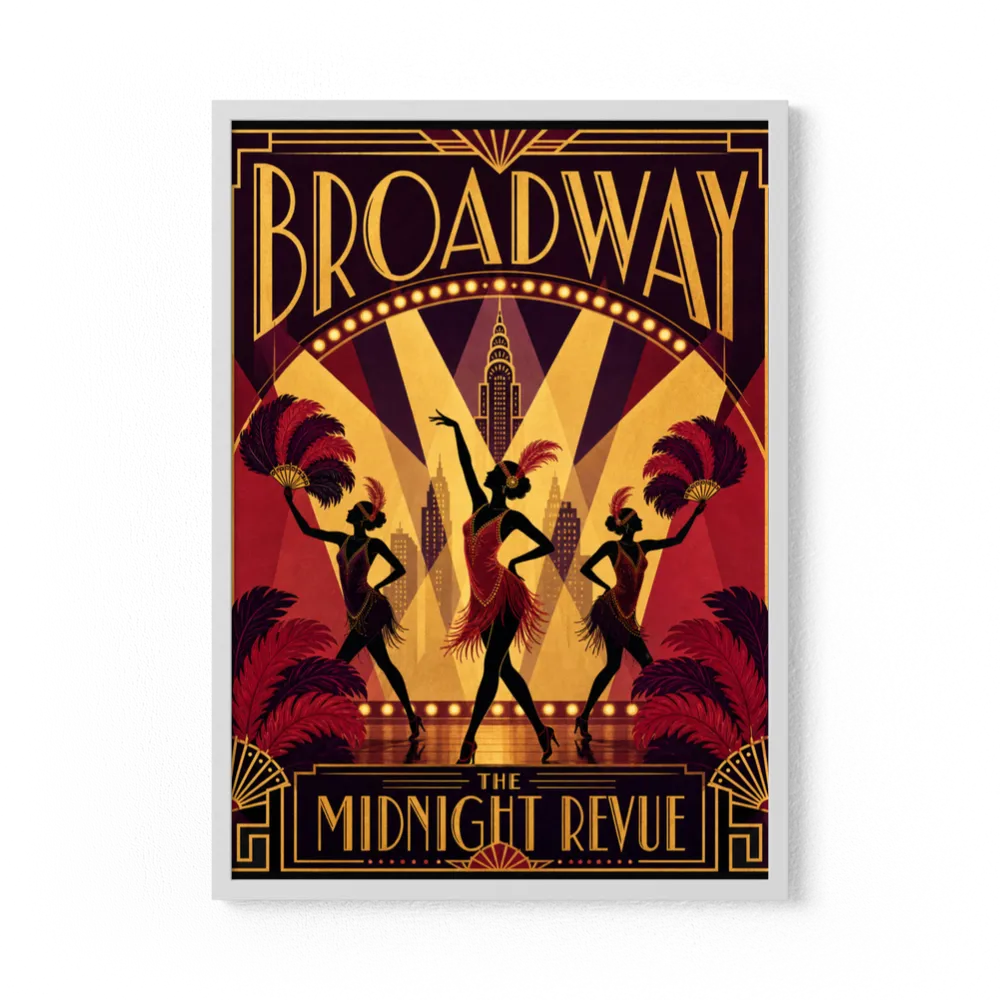Broadway: The Midnight Revue – Vintage 1920s Art Deco Cabaret Poster Print