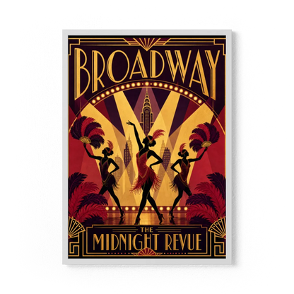 Broadway: The Midnight Revue – Vintage 1920s Art Deco Cabaret Poster Print